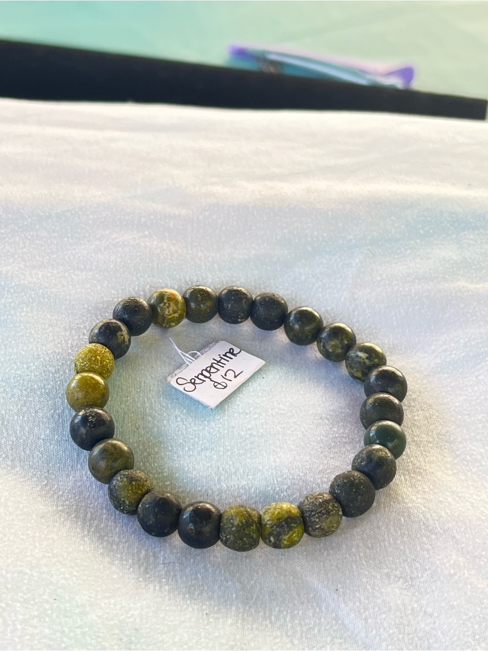 Handcrafted Serpentine Beaded Stretch Bracelet -